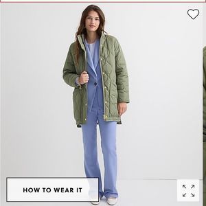 J. Crew Olive Quilted Jacket
